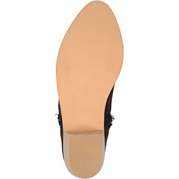 Brinley Co. Womens Faux Suede Fringe Ankle Booties Black, 10 Regular US - Picture 2 of 5